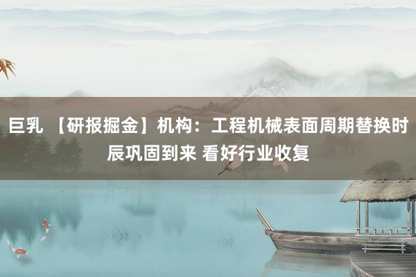 巨乳 【研报掘金】机构：工程机械表面周期替换时辰巩固到来 看好行业收复