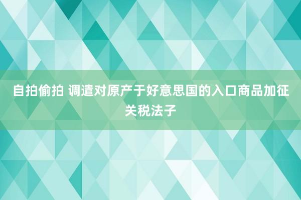 自拍偷拍 调遣对原产于好意思国的入口商品加征关税法子